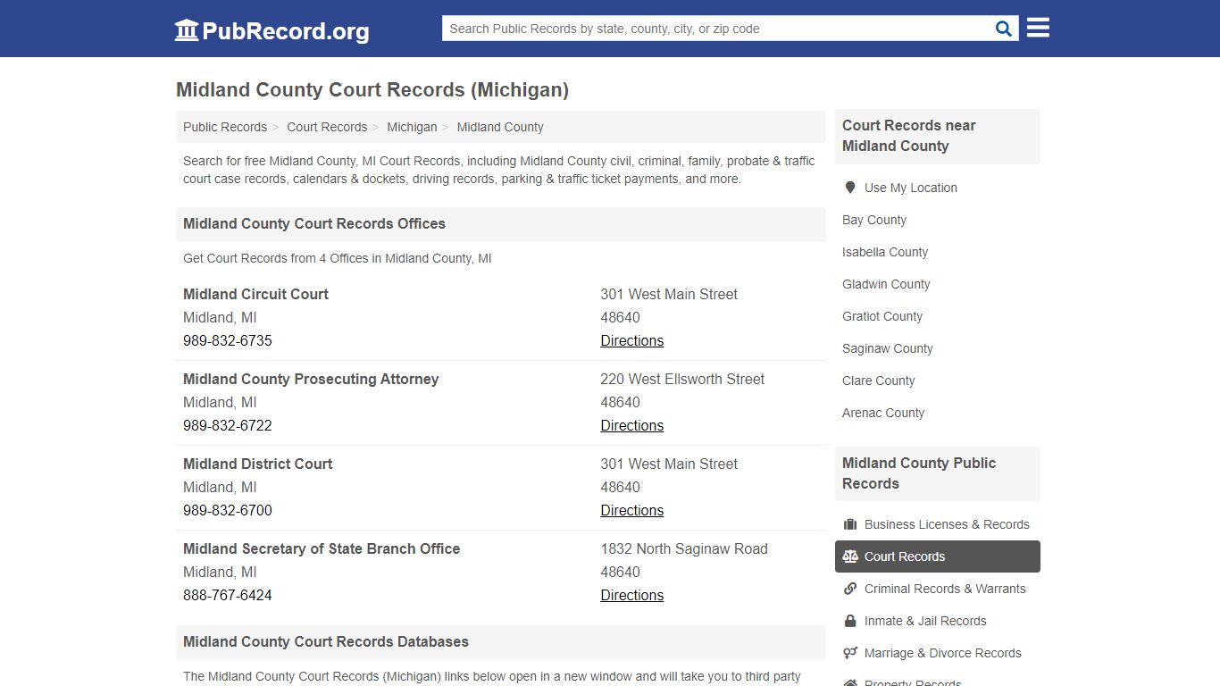 Free Midland County Court Records (Michigan Court Records) - PubRecord.org