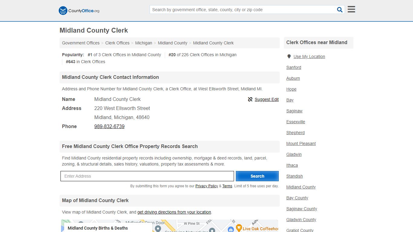 Midland County Clerk - Midland, MI (Address and Phone)